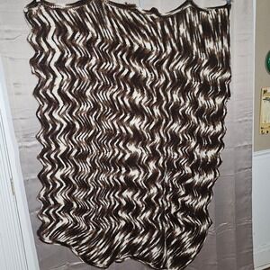 Brown‎ White Granny Stitch Crochet Knit Blanket Throw 50x60